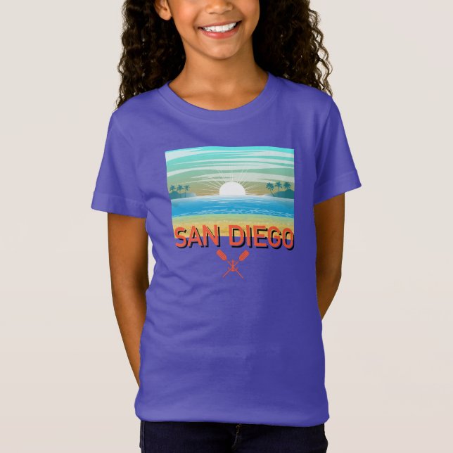 San Diego Design - Flickors tunna linnetröja T Shirt (Framsida)