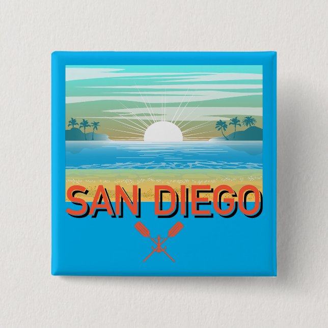 San Diego Design - Knappen Kvadratisk Knapp (Framsida)