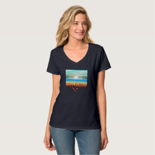 San Diego Design - Kvinnors grundläggande V-Nacke T Shirt