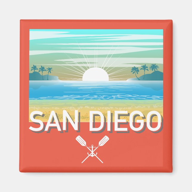 San Diego Design - Square Magnet (Framsidan)