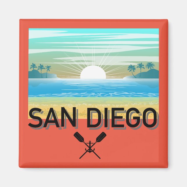 San Diego Design - Square Magnet (Framsidan)