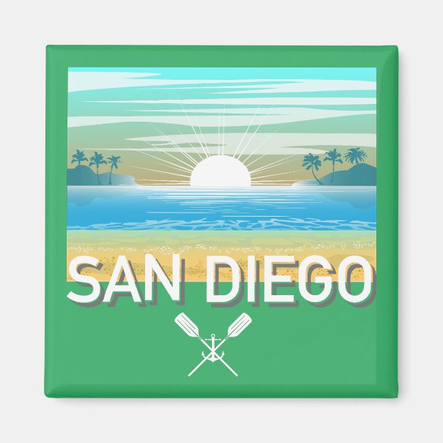 San Diego Design - Square Magnet (Framsidan)