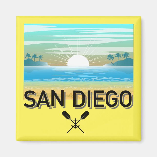 San Diego Design - Square Magnet (Framsidan)