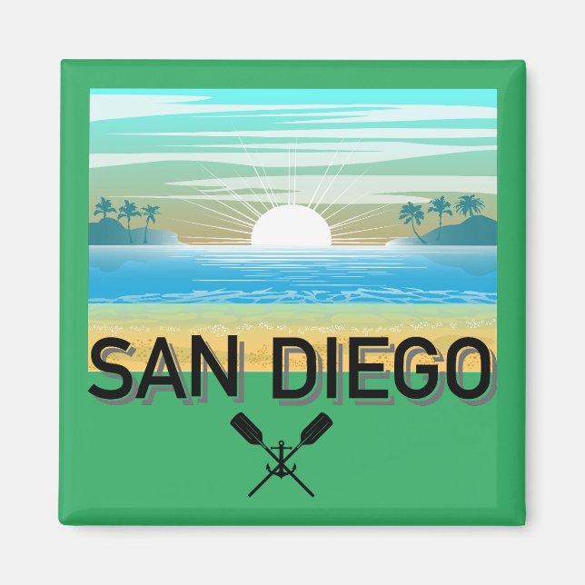 San Diego Design - Square Magnet (Framsidan)