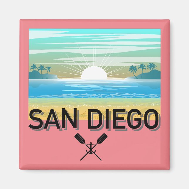 San Diego Design - Square Magnet (Framsidan)