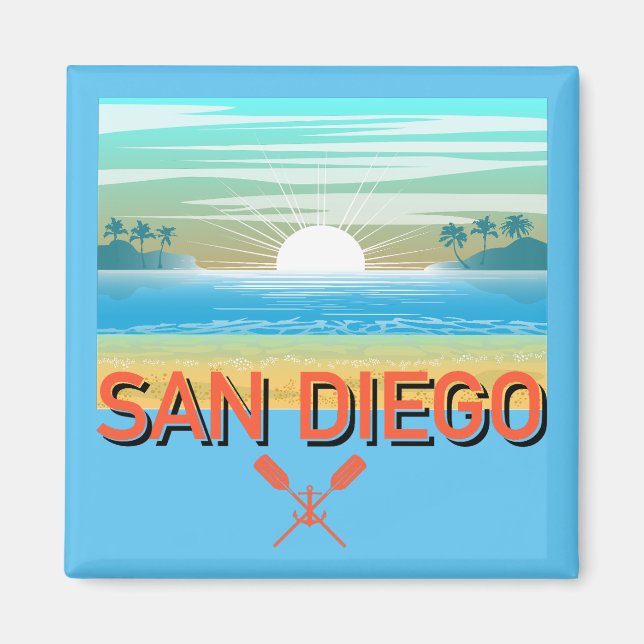 San Diego Design - Square Magnet (Framsidan)