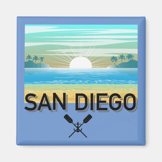 San Diego Design - Square Magnet (Framsidan)