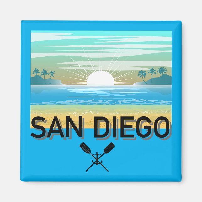 San Diego Design - Square Magnet (Framsidan)