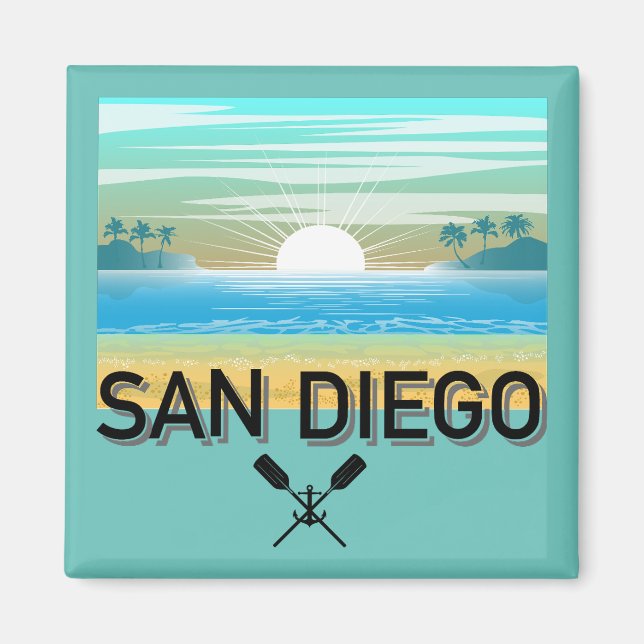 San Diego Design - Square Magnet (Framsidan)