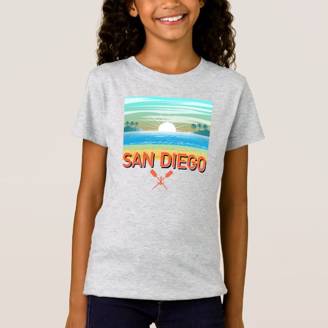 San Diego Design - Tjejers tunna bomullströja T Shirt (Framsida)