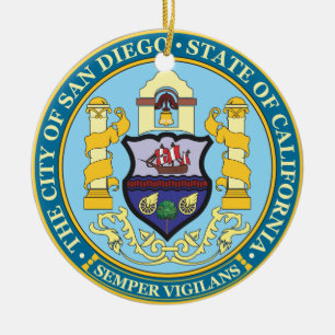 San Diego-förseglingen Julgransprydnad Keramik