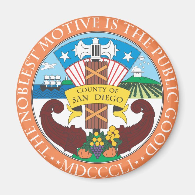 San Diego-förseglingen Magnet (Framsidan)