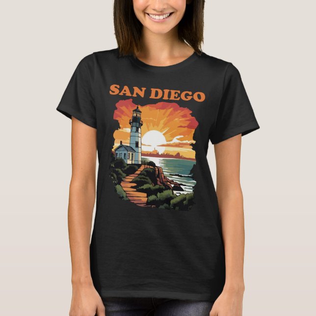 San Diego fyr Orange Resa T Shirt (Framsida)