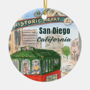 San Diego Gaslamp Quarter-ornament Julgransprydnad Keramik