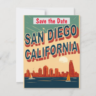 San Diego hamn blå bröllopsinbjudan Spara Datumet