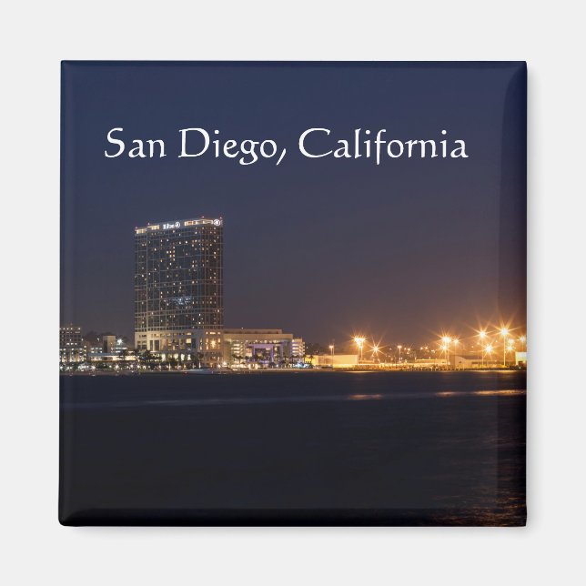 San Diego Harbor på natten Magnet (Framsidan)