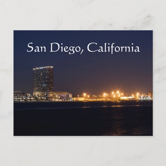 San Diego Harbor på natten Vykort (Framsida)