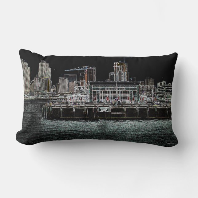 San Diego Harbour - Broadway Pier Pillow Lumbarkudde (Framsida)