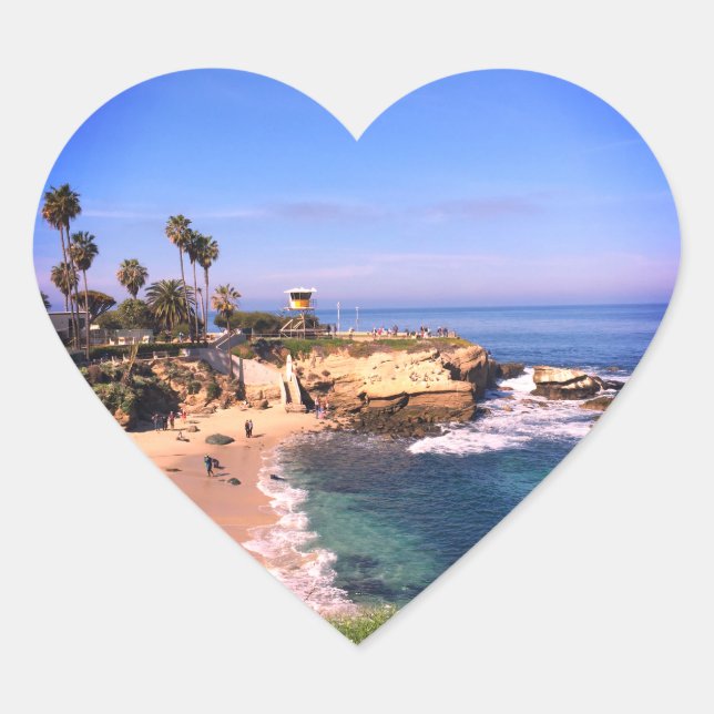 San Diego Hjärtformat Klistermärke (Framsida)
