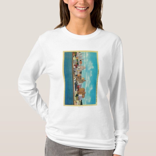 San Diego horisont från BaySanen Diego, CA Tee Shirt (Framsida)