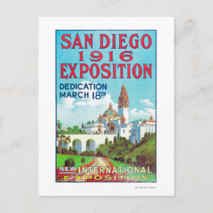 San Diego Internationell Exposition Poster Vykort