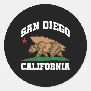 San Diego Kalifornien Björn Surfing Surfare Runt Klistermärke