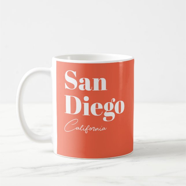 San Diego Kalifornien ELLER DIN TEXT Kaffemugg (Vänster)