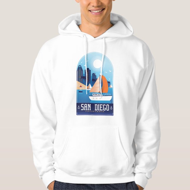 San Diego Kalifornien Hoodie (Framsida)