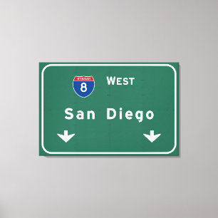 San Diego Kalifornien Interstate huvudvägmotorväg: Canvastryck