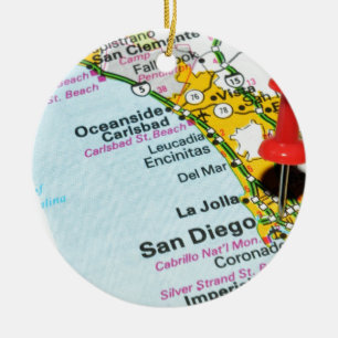 San Diego Kalifornien Julgransprydnad Keramik