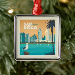 San Diego, Kalifornien Julgransprydnad Metall