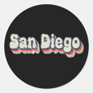San Diego Kalifornien Retro Distressed Konst Runt Klistermärke