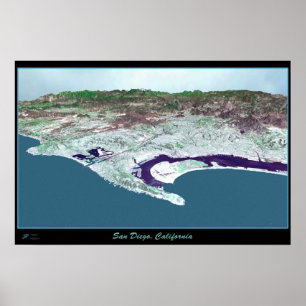 San Diego Kalifornien satellit- affisch