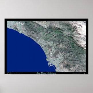 San Diego, Kalifornien-satellit poster fototryck