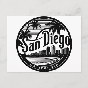 San Diego Kalifornien Siluett Vykort