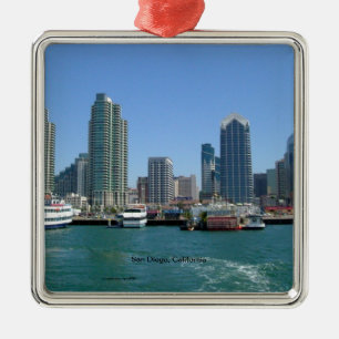 San Diego, Kalifornien Skyline Julgransprydnad Metall