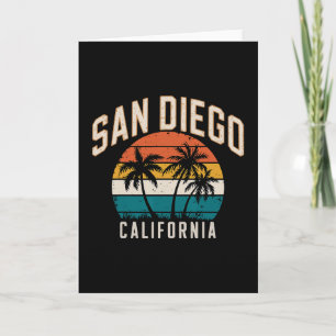 San Diego Kalifornien Solnedgång Palmer Vintage Re Kort