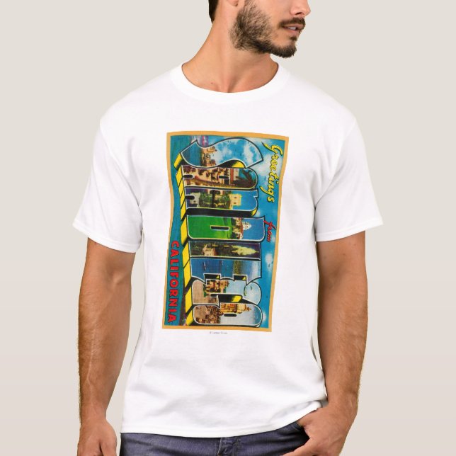 San Diego Kalifornien - stora brevplatser T-shirt (Framsida)