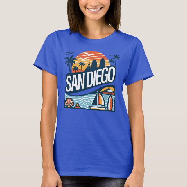 San Diego Kalifornien T Shirt (Framsida)