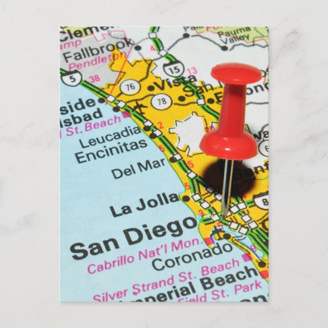 San Diego, Kalifornien Vykort (Framsida)