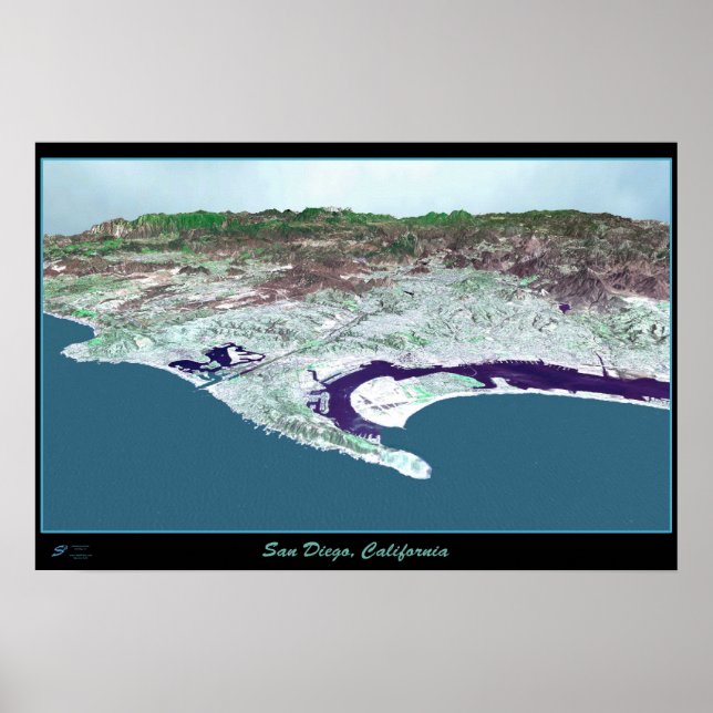 San Diego, Kaliforniens satellit poster (Framsidan)