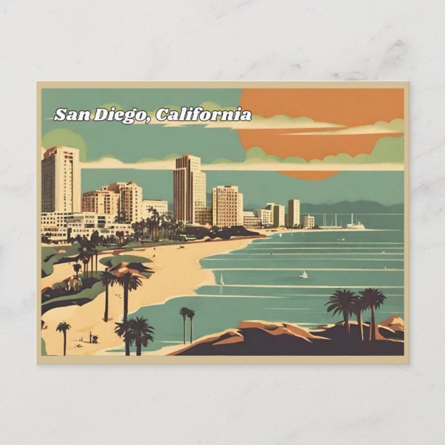 San Diego, Kaliforniens vykort (Framsida)