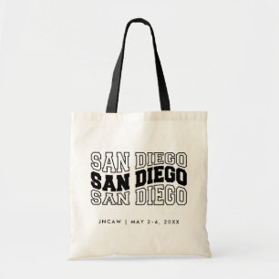 San Diego-konventionens välkomstskylt - handelsvol Tygkasse