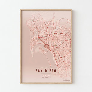 San Diego korallkartakryss Poster Väggkonst Presen