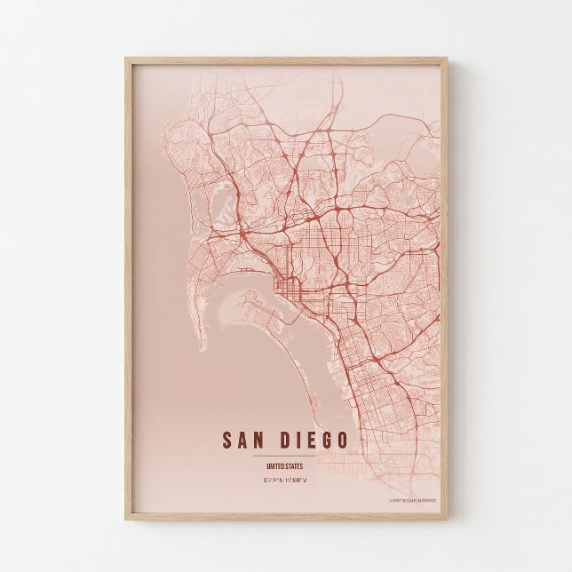 San Diego korallkartakryss Poster Väggkonst Presen (Skapare uppladdad)