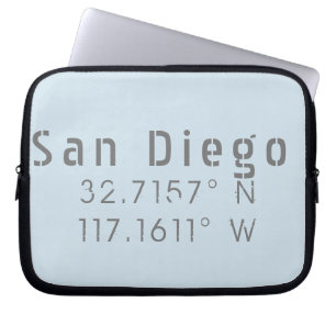 San Diego Latitude Longitud Laptop Fodral