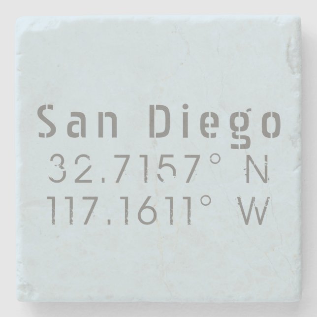 San Diego Latitude Longitud Stenunderlägg (Framsidan)