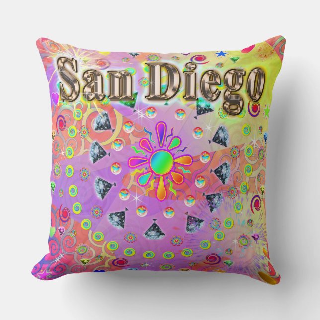 San Diego Lucky Golden Pillow Kudde (Framsida)