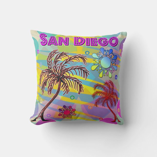 San Diego Lycklig och Hope Pillow Kudde (Framsida)