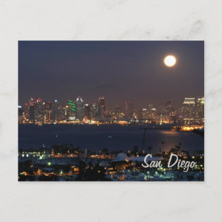 San Diego nattskyline Vykort